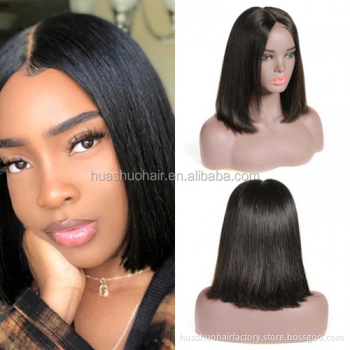 Brazilian Remy Hair Long  Bob Wig Pre Plucked 13*4 Short Lace Front Human Hair Wigs For Black Women